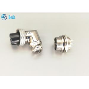Silver Plated Aviation Connector Plug gx16 6 Pins Male And Elbow Female