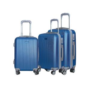 One Zipper Framed Trolley Bags Set Of 3 Piece With Silver Iron Trolley