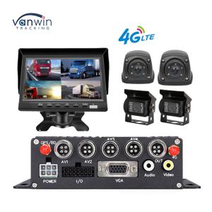 Professional 4CH 1080P MDVR For Trucks With 7" Monitor 4G/GPS Waterproof Camera
