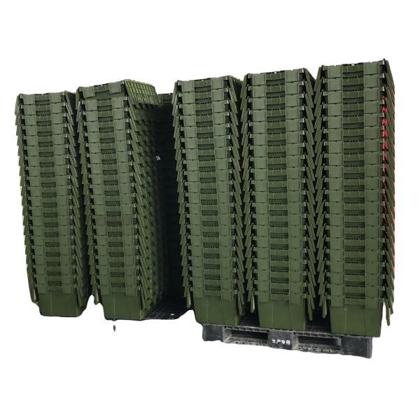 Solid Box Heavy Duty Plastic Crate with Attached Lid Nestable Stackable Tote