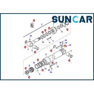 707-99-27650 Komatsu Excavator Bucket Cylinder Seal Kit PC110R-1 PC95R-2 Inner Repair Gasket Kit