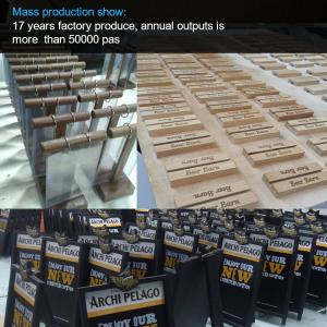 Rewriteable Blackboard Laser Logo Nature Wood Table Top Menu Holders