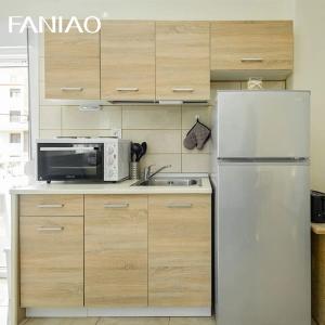 China Custom Kitchen Countertop With Cabinet Mini Hotel Apartment Kitchenette Modular Melamine Kitchen Cabinets on sale