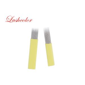 Cheap Semi Permanent Makeup Microblading Needles Double Rows Yellow Shading Blade for sale