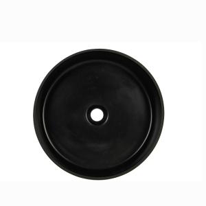 410mm Black Quartz Undermount Round Single Bowl Kitchen Sink With Splashback