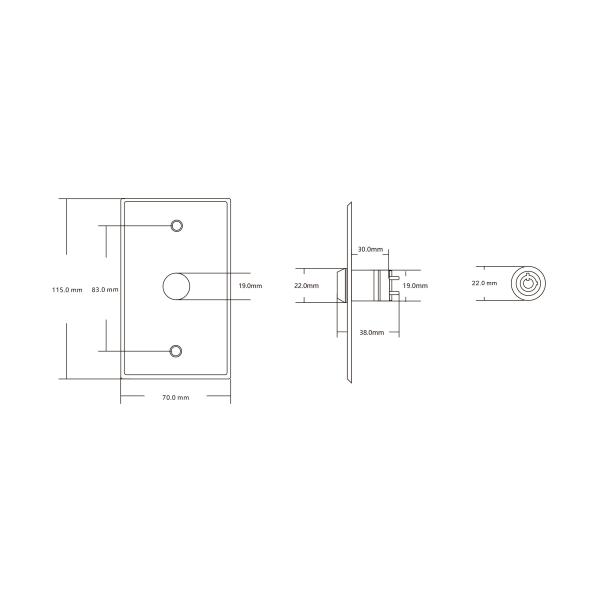 Standard American Size Momentary Key Switch Metal Switch OEM Sign