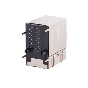 DGKYD21B083DC2A4D 2X1 dual port RJ45 connector, 100Mbps integrated filter,