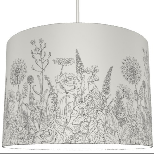 Quality 300*210mm Jungle Print Lampshade With Grey Floral And Trees wholesale
