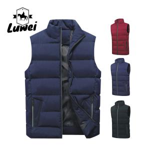 Zip Up Sleeveless Bubble Vest Solid Collar Utility Padded Quilted Waistcoat