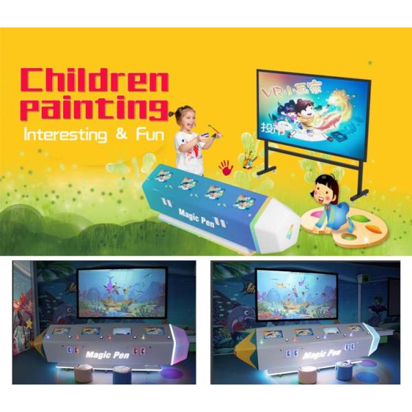 FRP / Steel Interactive Wall Projection Games AR Painting Fish For Kids