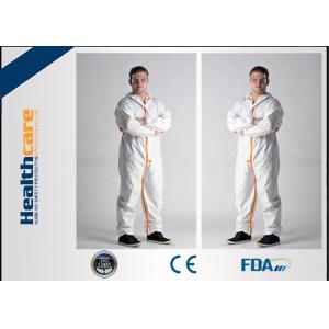 Cheap Long Sleeve Disposable Full Body Protection Suit White Color Non Woven Coverall S-3XL for sale