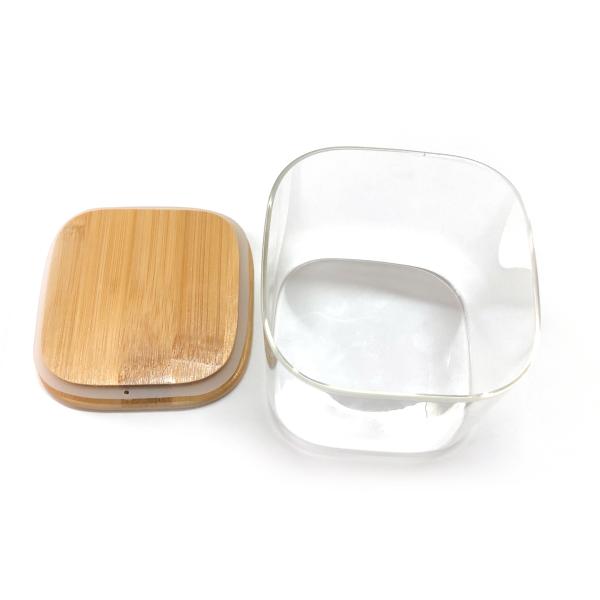 16oz High quality borosilicate glass food storage jar square and round glass jars with lids