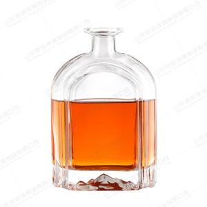 Beverage Heavy Base Glass Bottle With Wood Cork For Vodka Gin Coffee Sauce Juice