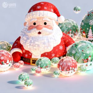 Cheap Handmade Santa Claus silk lanterns, with customizable sizes and colors. for sale