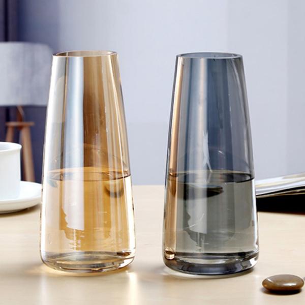 Custom Logo Flowers 10cm Decorative Clear Glass Vases