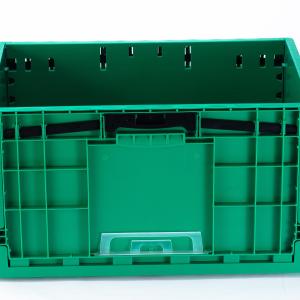 Customized Logo Foldable Green Plastic Circulation Basket for Stackable