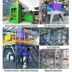 Tire Steel Wire Crusher with Tungsten Steel Blade Secondary Vertical Shaft