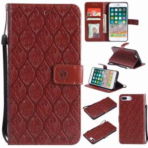 iPhone Leather Protective Case with Flower Embossed Pattern