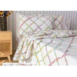 Geometric Full Size Quilt 3pcs Country Style Handmade Patchwork Quilt Bedding