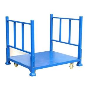 China Durable Foldable Steel Pallet Stackable Racking Storage Shelving With Wheels on sale