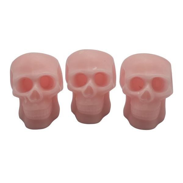 Quality 1 On-Off Wax Skull LED Light 3pk Pink  7*8.7*8.21cm CR2032 Button Cell Battery wholesale