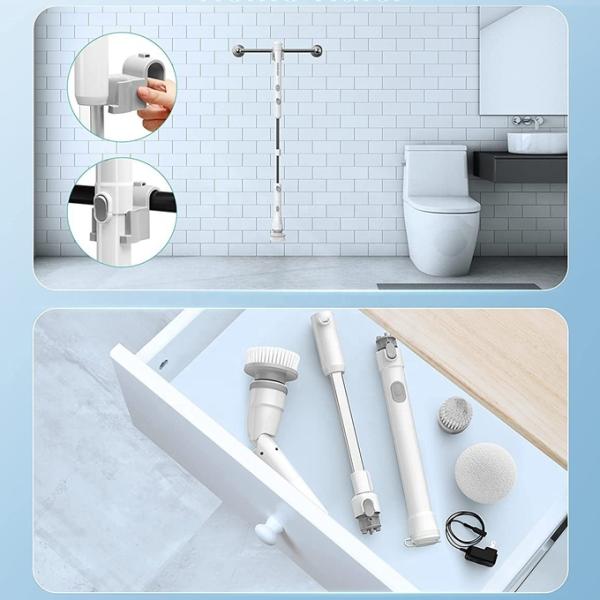 Rechargeable Plastic Handheld Spin Scrubber Brush OEM