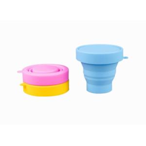 100% Silicone Travel Cup , Retractable Silicone Collapsible Cup With Customized Logo