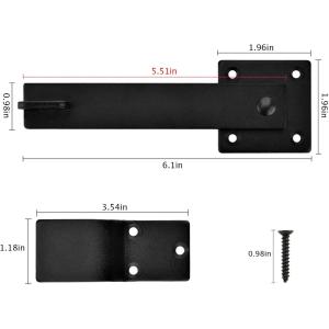 Single-side Bracket Heavy Duty Black Double Gate Latch Lock for Barn Door