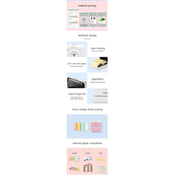 Smartphone Wireless Photo Printer High Definition With Large Capacity Battery GOOJPRT