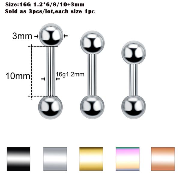 Steel Ear Piercings Helix Piercings Eyebrow Piercings Lip Labret Rings Earring Tragus Barbell Piercings Body Jewelry