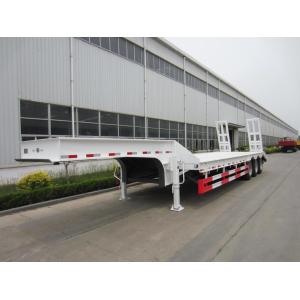 60T 3 Axle Low Bed Trailer Low Platform Trailers With 28 Tires Steel Material