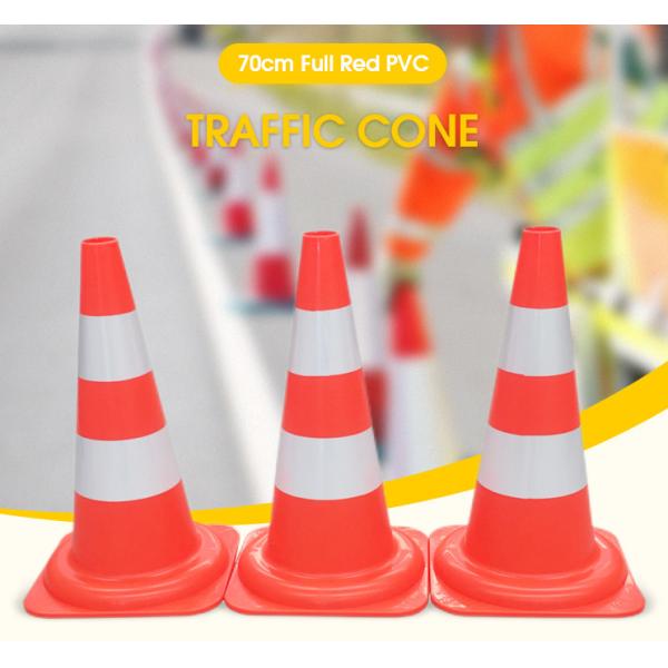 Quality 2.3kg 70cm  PVC Traffic Cones 28 Safety Cones With Reflective Tape wholesale