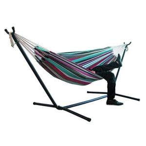 Adjustable Steel Frame Fold Up Hammock With Stand Custom With Cotton Canvas