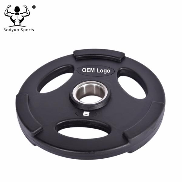 Quality Black 2-Inch Rubber Weight Disc Plates with 3 Grips wholesale