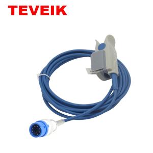 Round 9 Pin Reusable Spo2 Sensor / Finger Oxygen Sensor For Patient Monitor ,