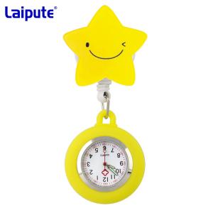 Digital Retractable Fob Watch Nurses Clip On Fob Watch Quartz Movement