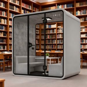 Customized Meeting Room Booth High Sealing Modern Phone Booths Black