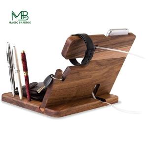 Standing Wood Bamboo Adjustable Laptop Stand Folding Lap Tray Desk Organizer