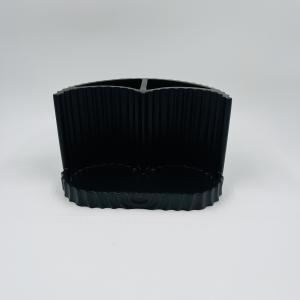 3pcs Sand Stone Bath Kit Round Shape Swirl Stripe Lotion Dispenser Black ABS