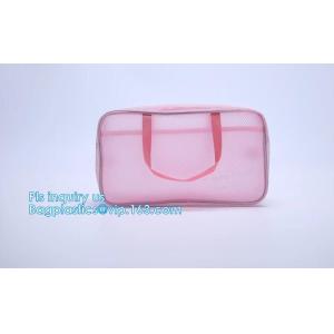 multi-purpose washable portable breathable 3 pcs polyester mesh travel cosmetic