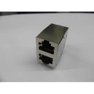 Gigabit ethernet stack dual port RJ45 connector with transformer for industial
