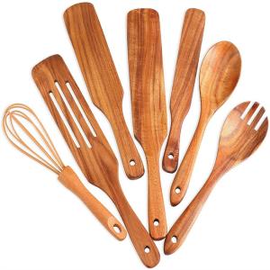 Scratchfree Wooden Kitchen Utensil Set , Moisturefree bamboo wooden spoon set