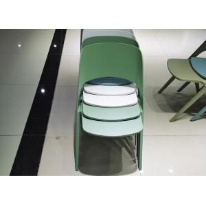 China 57cm 80cm Green Plastic Dining Chairs No Scratch Recycled Material on sale