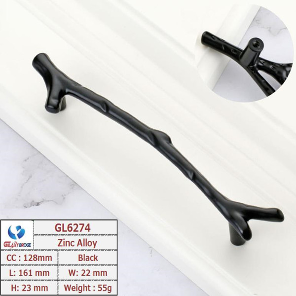 Wardrobe North European forest Drawer Handles And Knobs 96mm Black Dresser Pulls Grey Furniture Handles