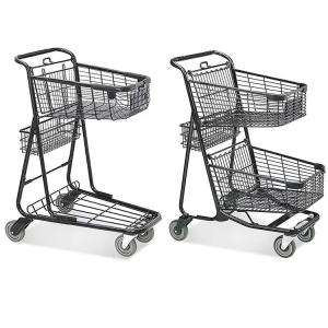 Plastic Supermarket Accessories Grocery Folding Shopping Cart Customzied