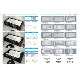 Rectangular Embedded Bathtub Jacuzzi Massage Bathtub Sleek Design Customised