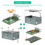 Raspberry Pi 5 Aluminum Case with 4010 PWM Fan and Copper Heatsinks Support