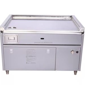 Rectangular Teppanyaki Grill Table with 20mm Thick Heating Plate and 600x400mm