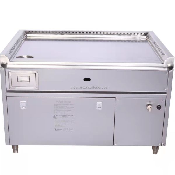 Rectangular Teppanyaki Grill Table with 20mm Thick Heating Plate and 600x400mm