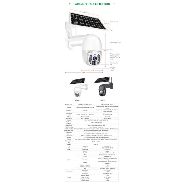 Wireless 3mp Tuya Smartlife App Remote View Hd Cctv Solar Camera 10w Solar Panel Outdoor 4g Ptz 360 Rotation Solar Camera